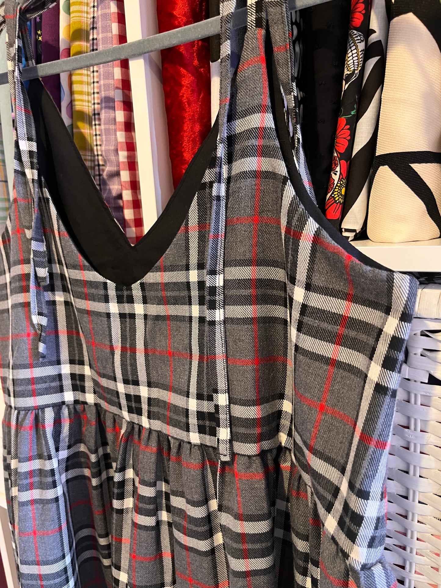 Grey Tartan Cami Dress- Size 14