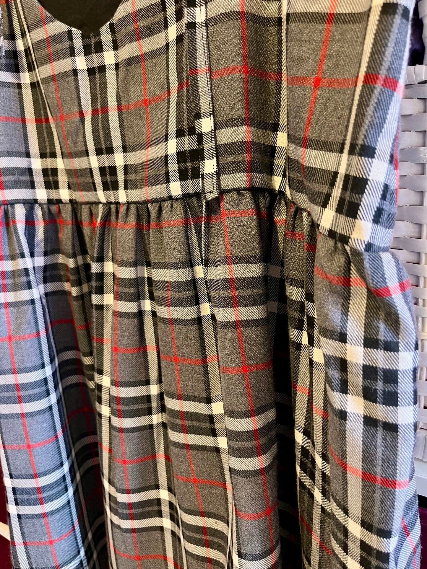 Grey Tartan Cami Dress- Size 14