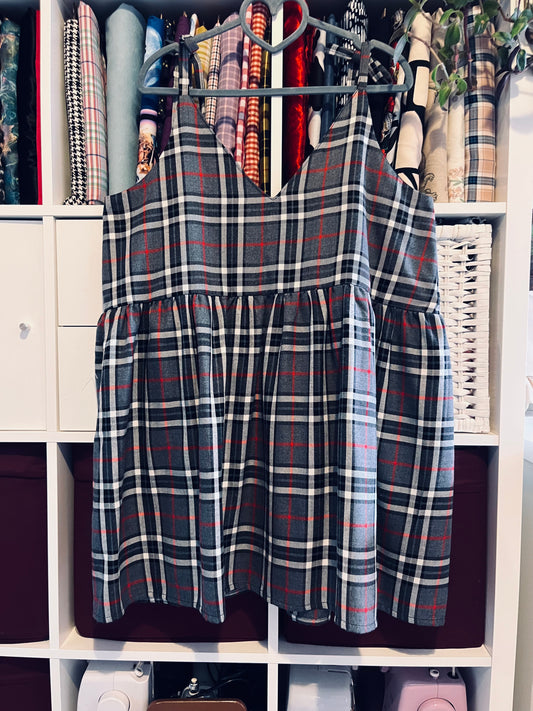 Grey Tartan Cami Dress- Size 14