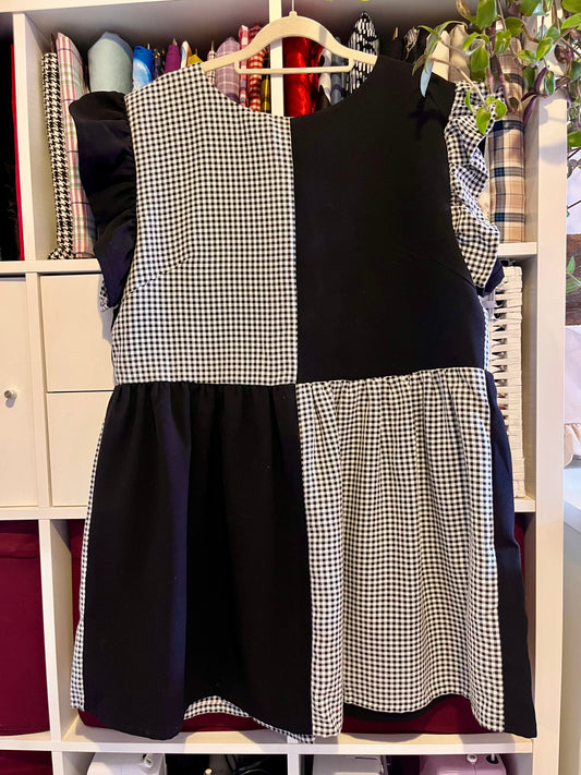 Split Gingham Smock Dress- Size 16