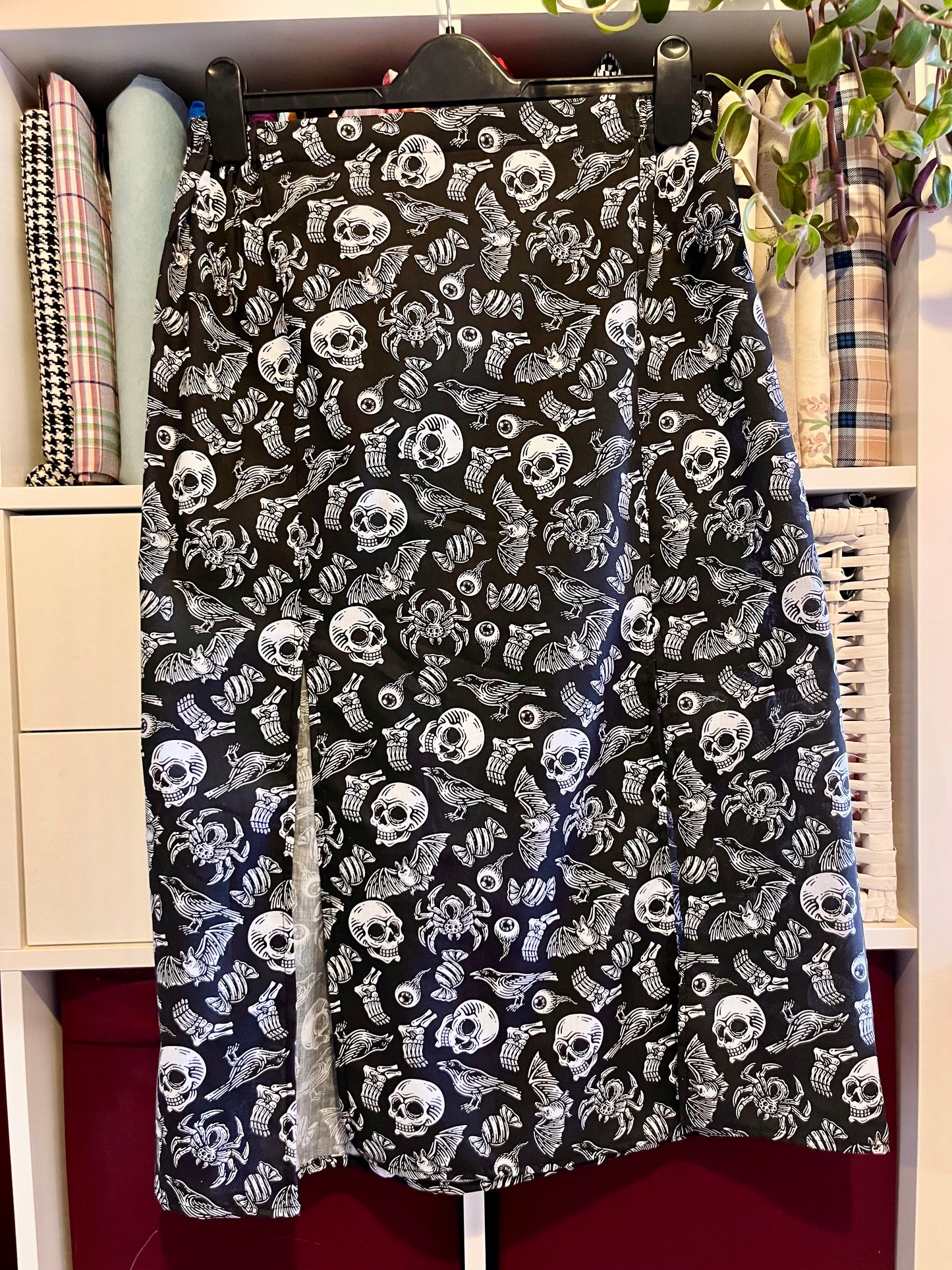 Double Slit Midi Spooky Skirt - Size 18