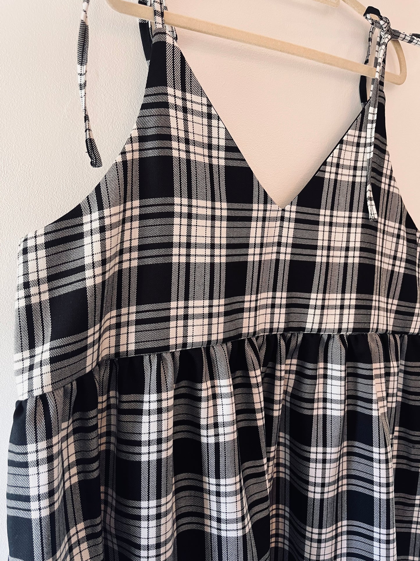 Black & White Tartan Cami - Size 18