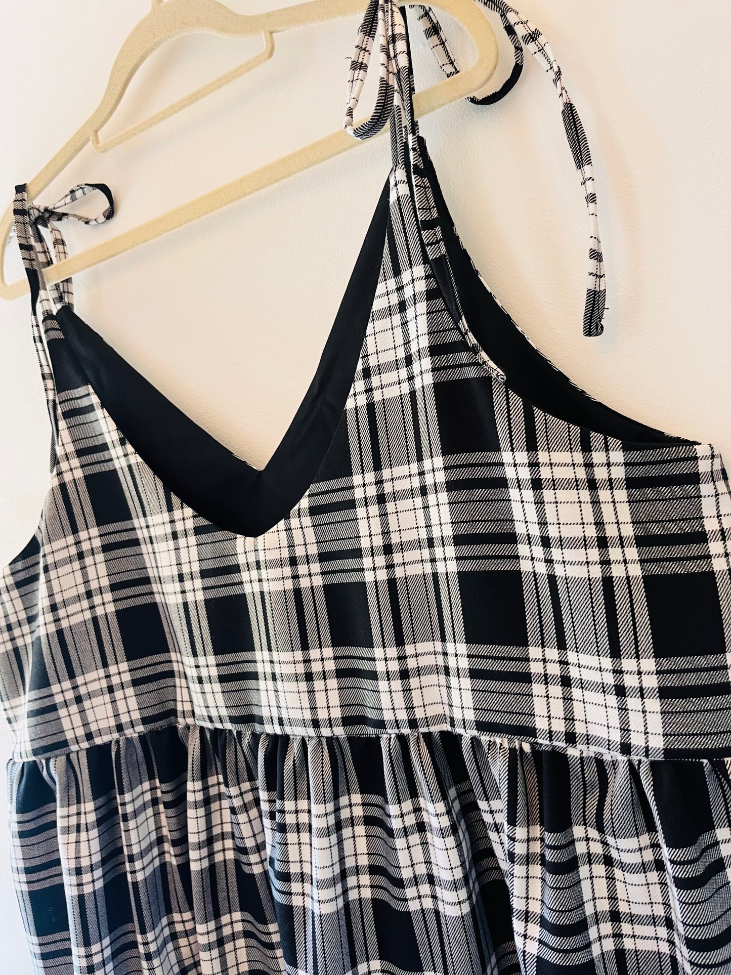 Black & White Tartan Cami - Size 18