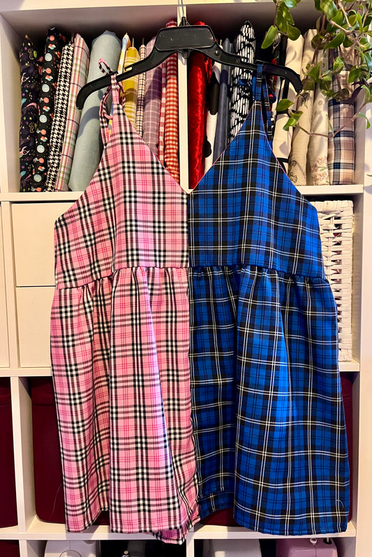 Pink and Blue Tartan Cami Dress- Size 14