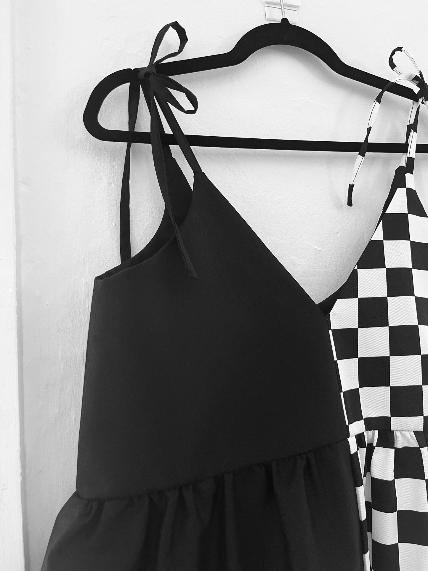 Half and Half Checkmate & Black Cami - Size 8
