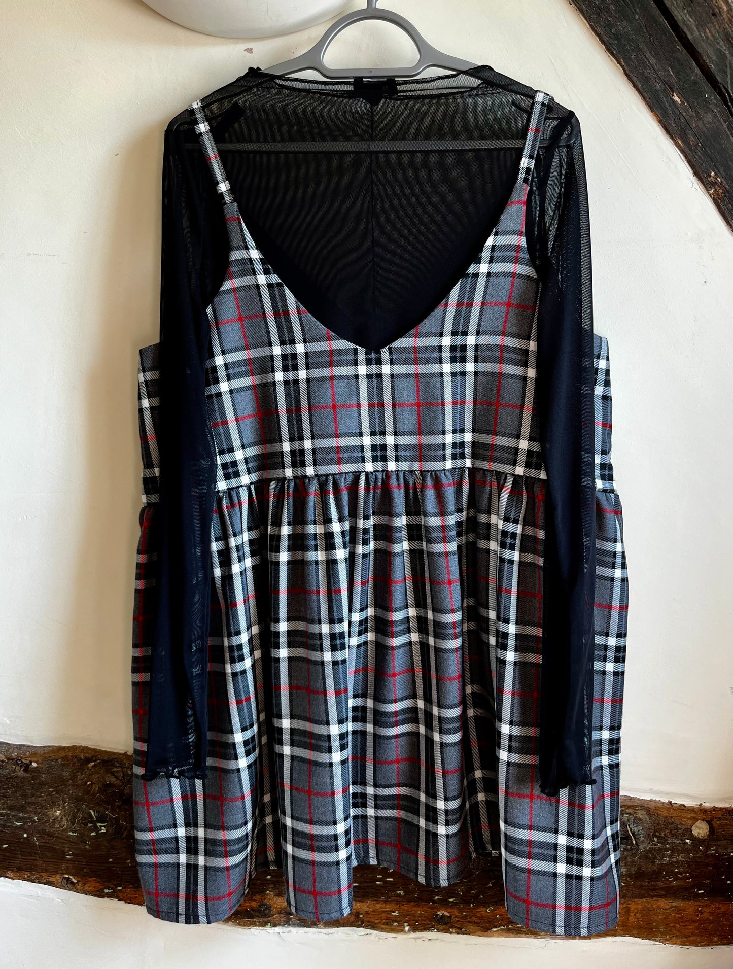 Grey Tartan Cami Dress- Size 14