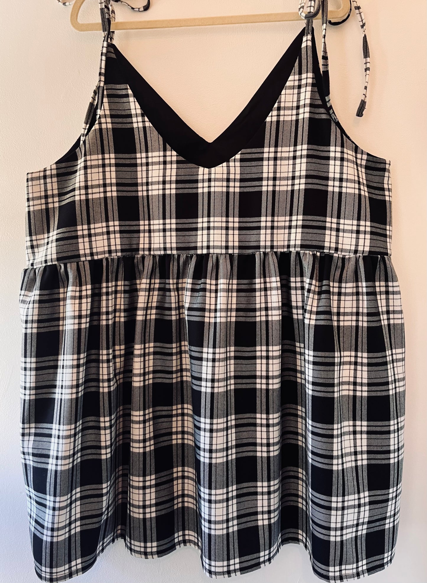 Black & White Tartan Cami - Size 18