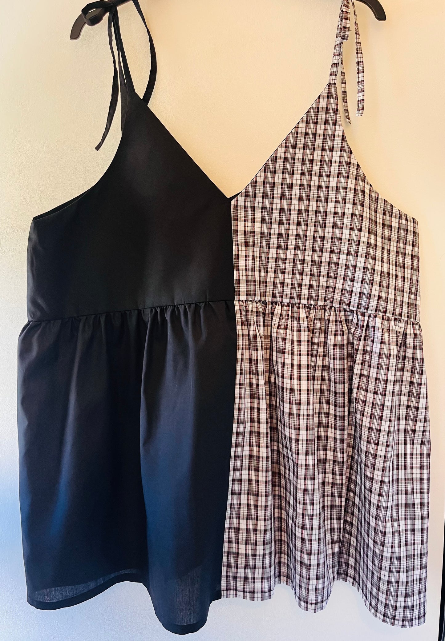 White, Black & Red Tartan Cami - Size 22