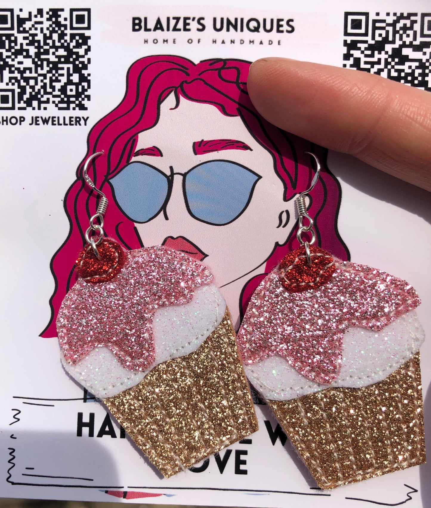 Cupcake Glitter Earrings