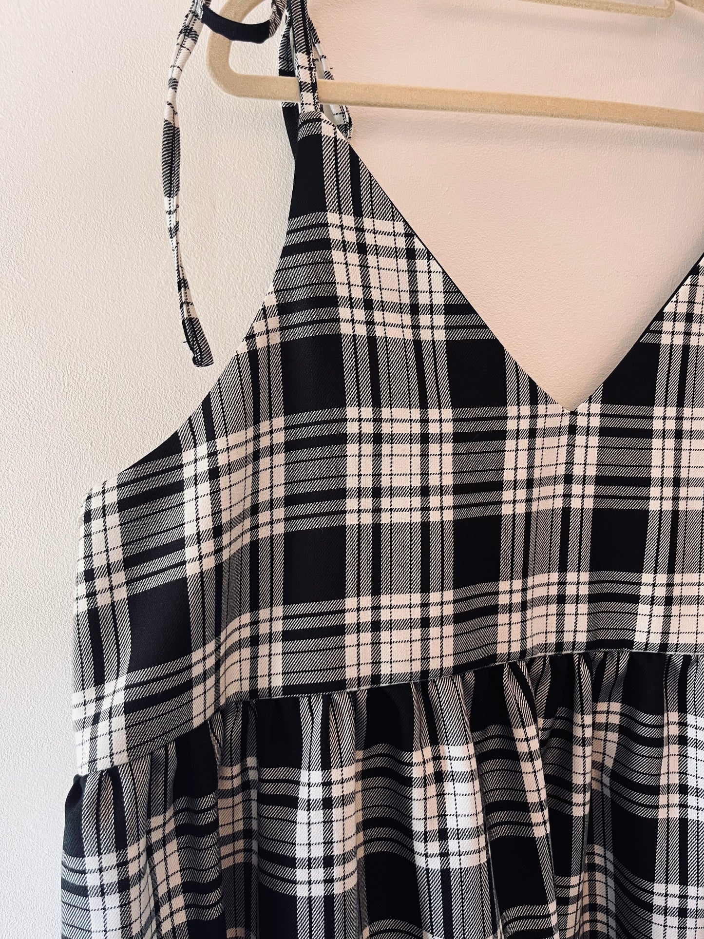 Black & White Tartan Cami - Size 18