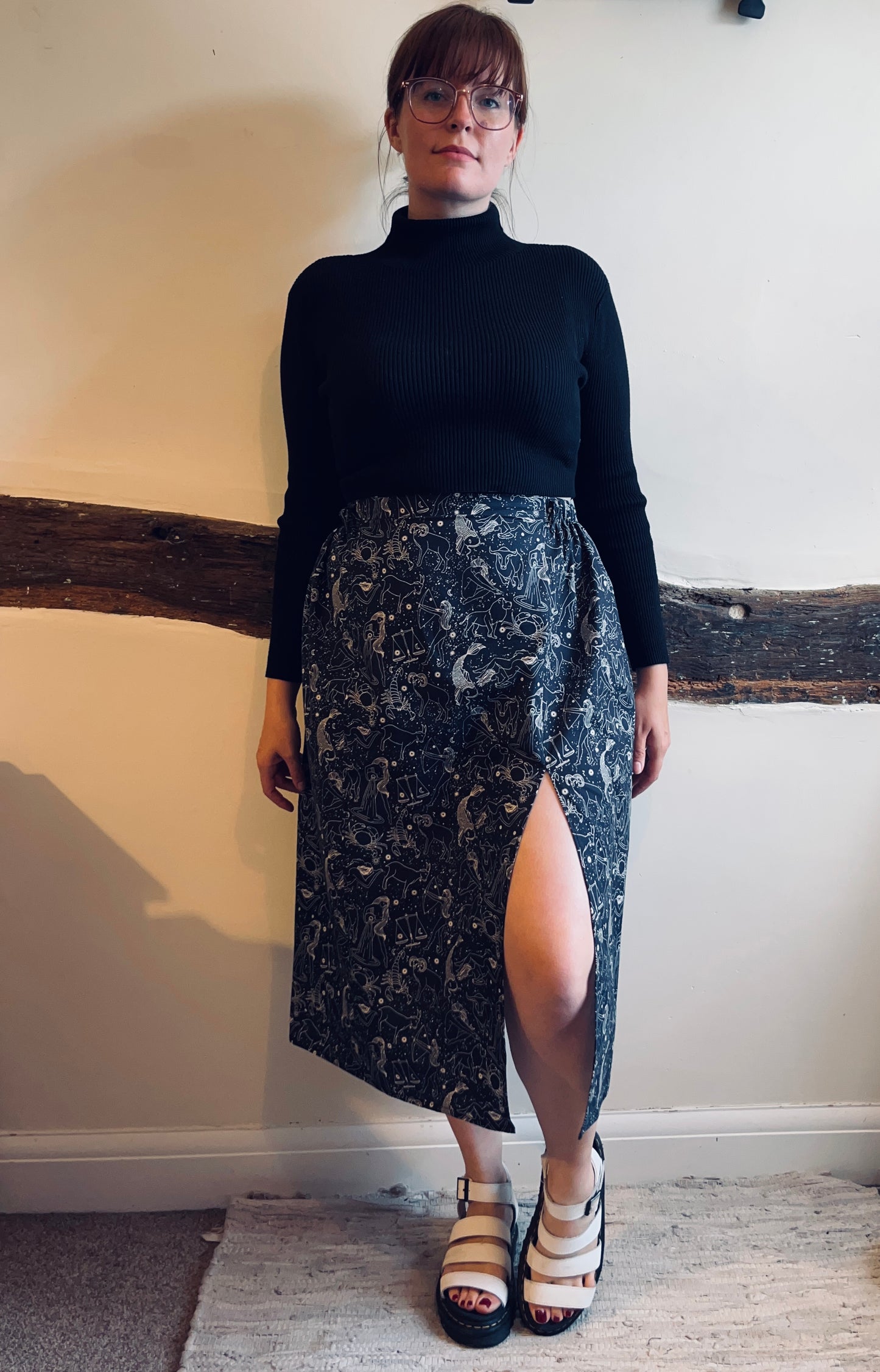 Celestial Single Slit Midi Skirt - Size 16