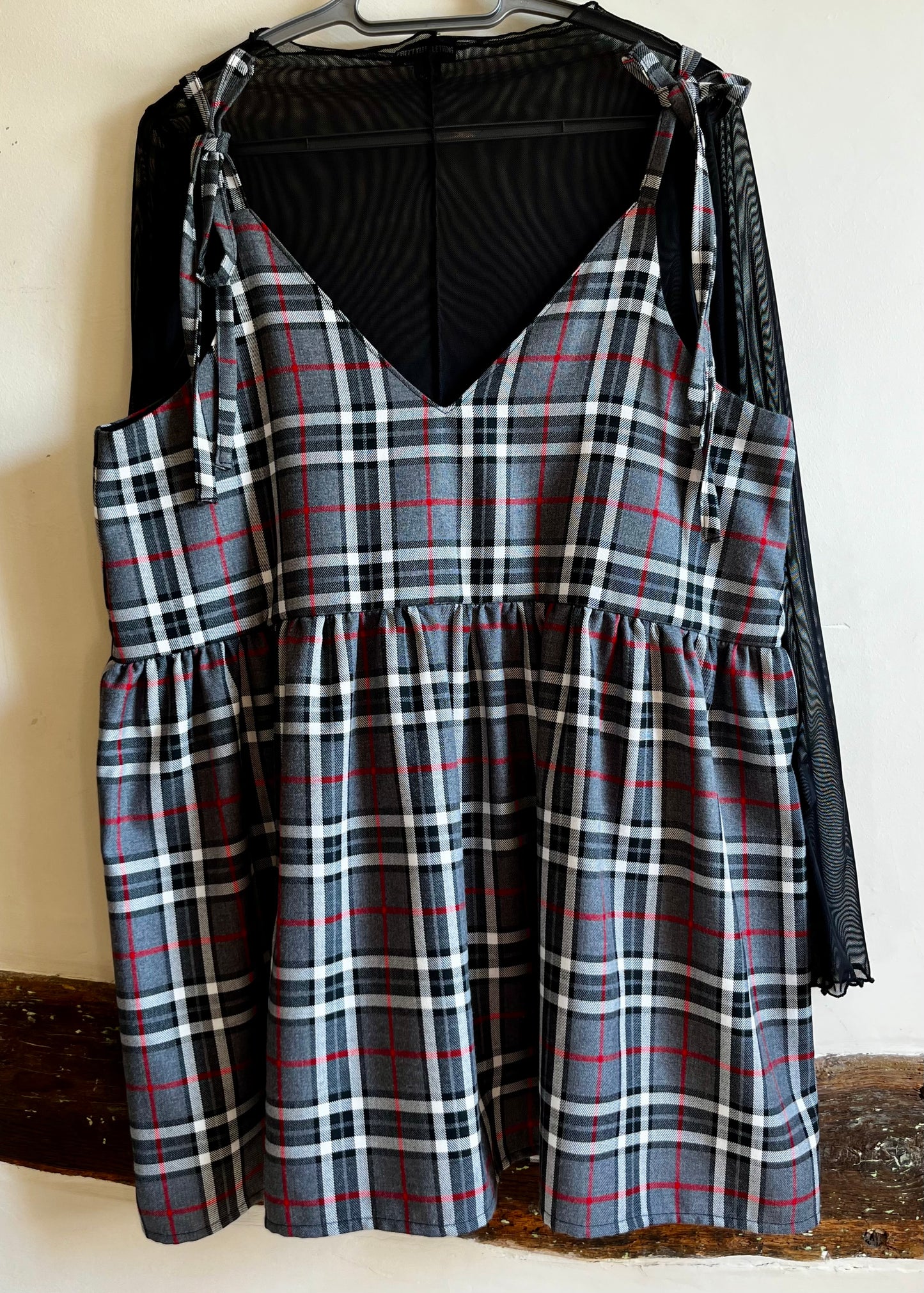 Grey Tartan Cami Dress- Size 14