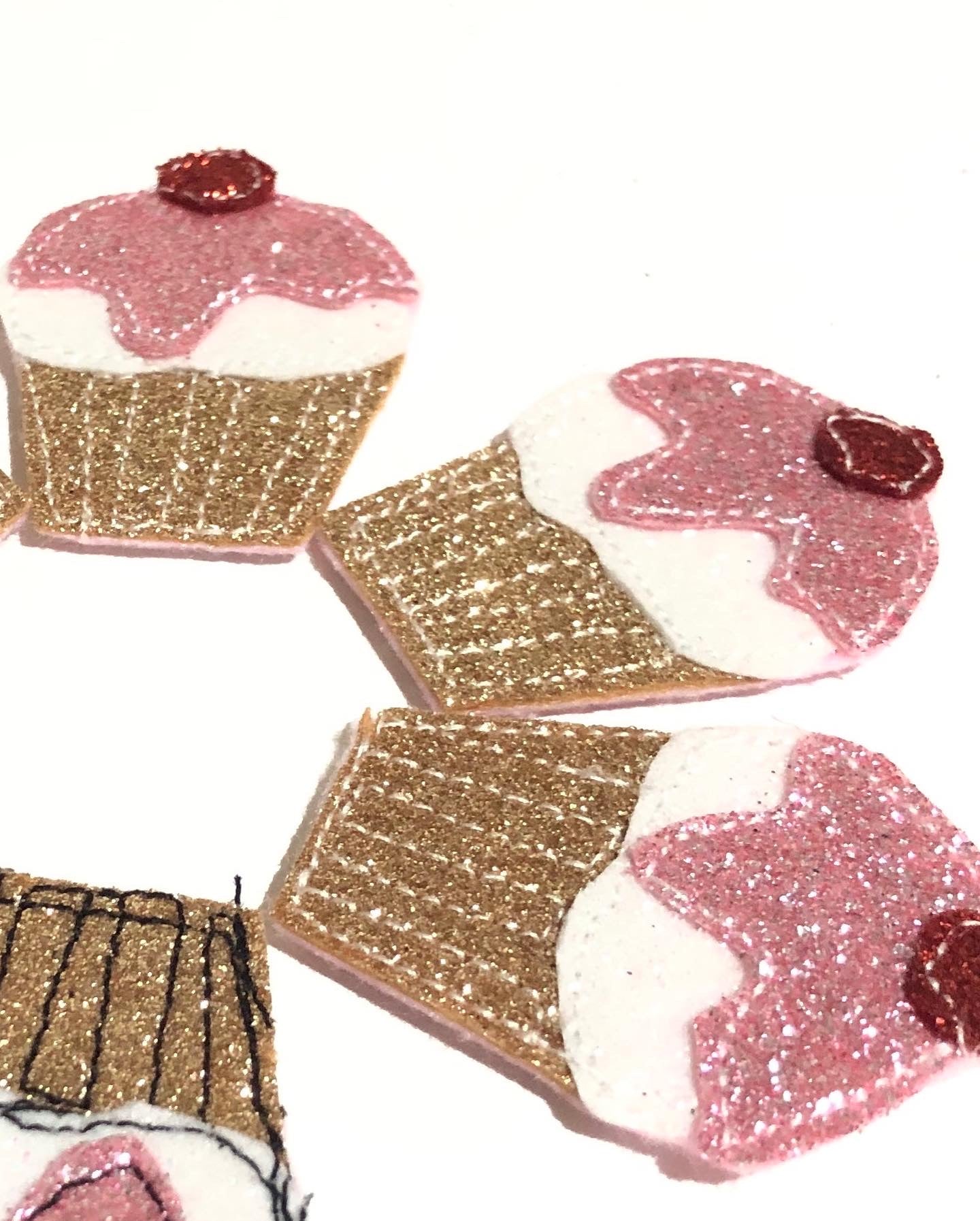 Cupcake Glitter Earrings