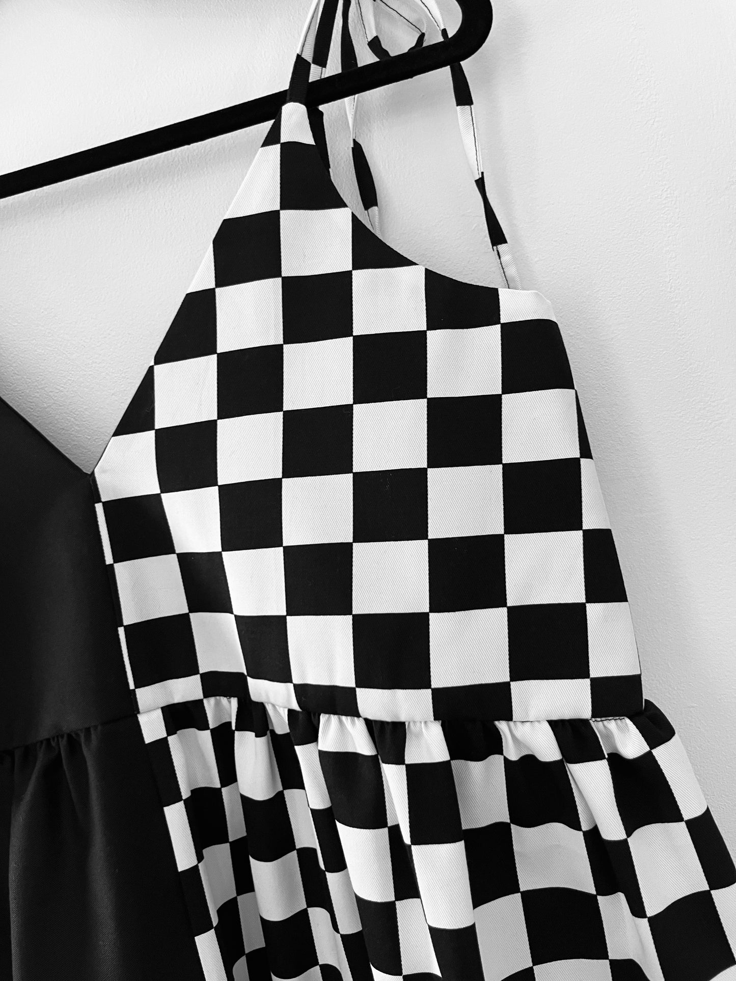 Half and Half Checkmate & Black Cami - Size 8