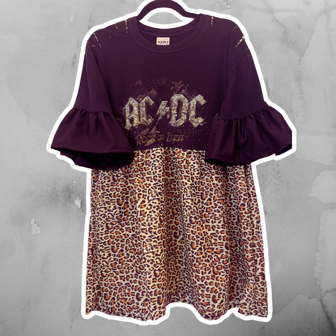 AC/DC Tee Dress - Size L - UK 14/16