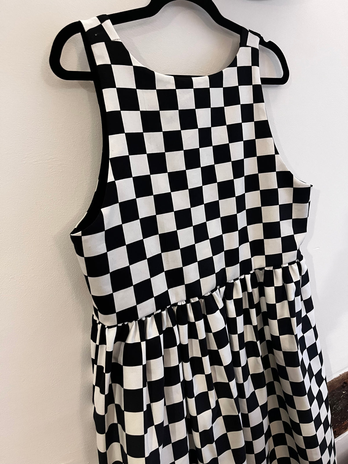 Checkmate Smock Midi Dress - Size 24