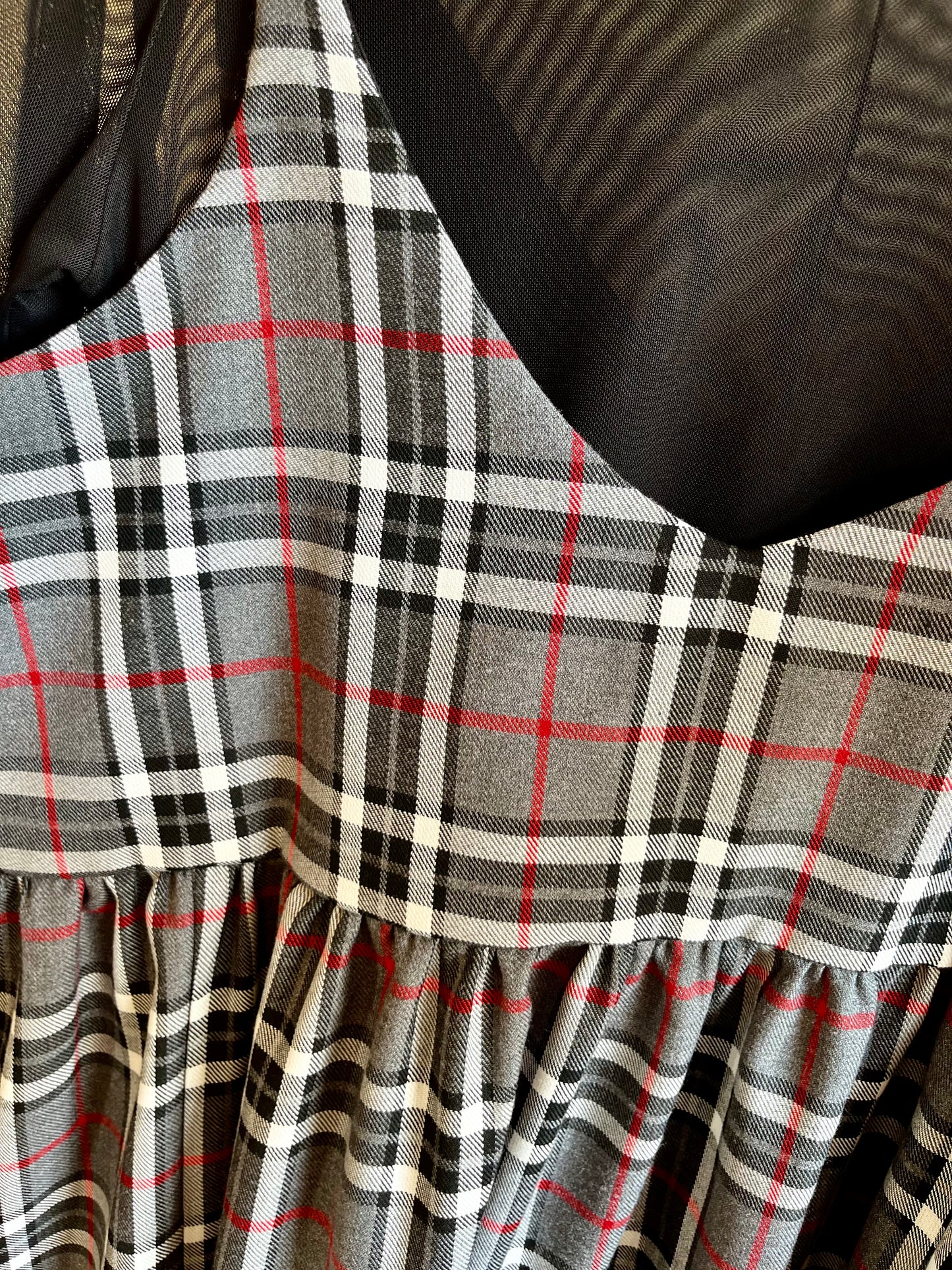 Grey Tartan Cami Dress- Size 14