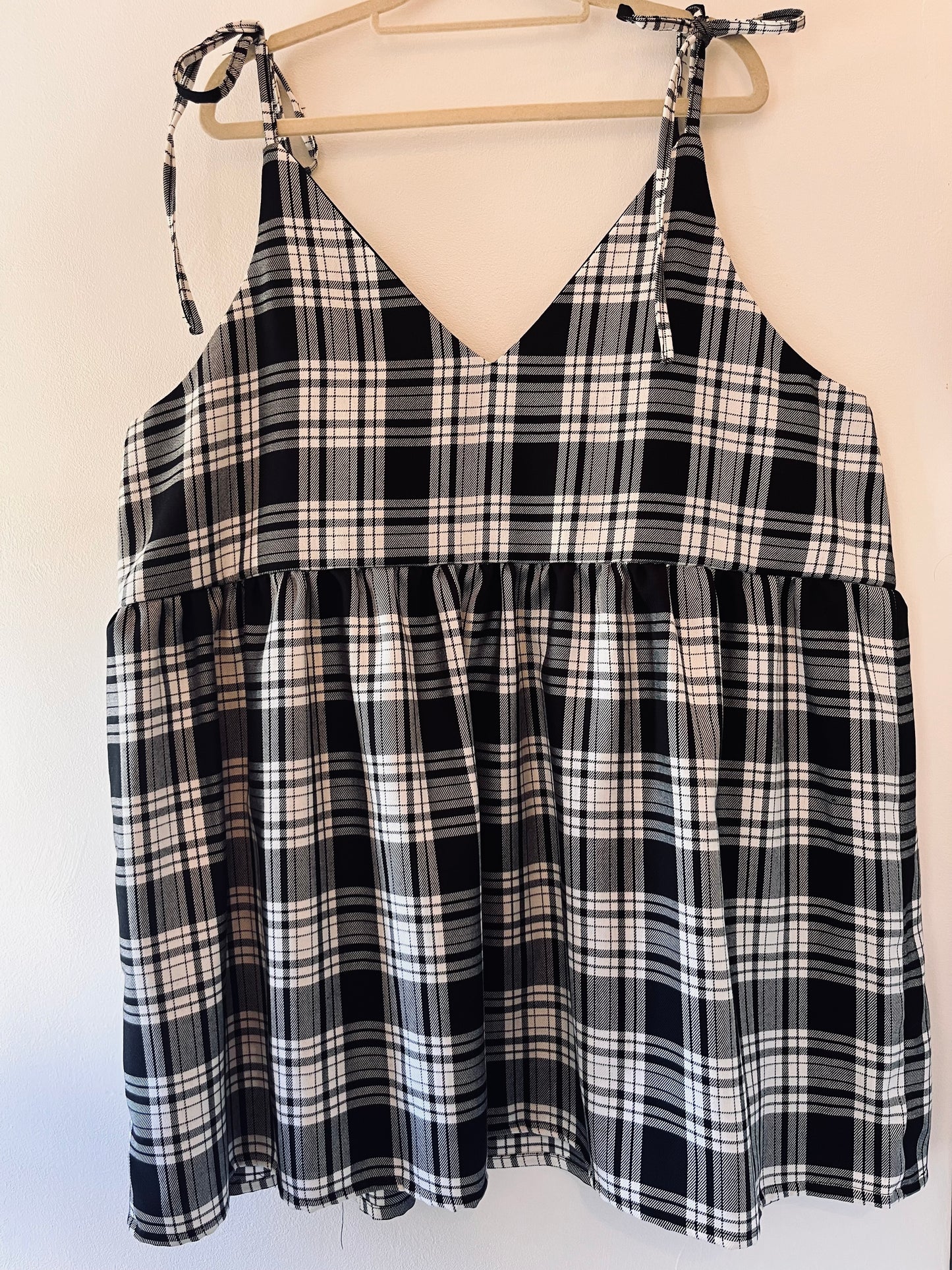 Black & White Tartan Cami - Size 18