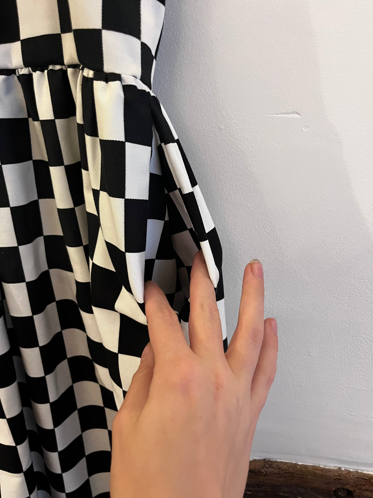 Checkmate Smock Midi Dress - Size 24