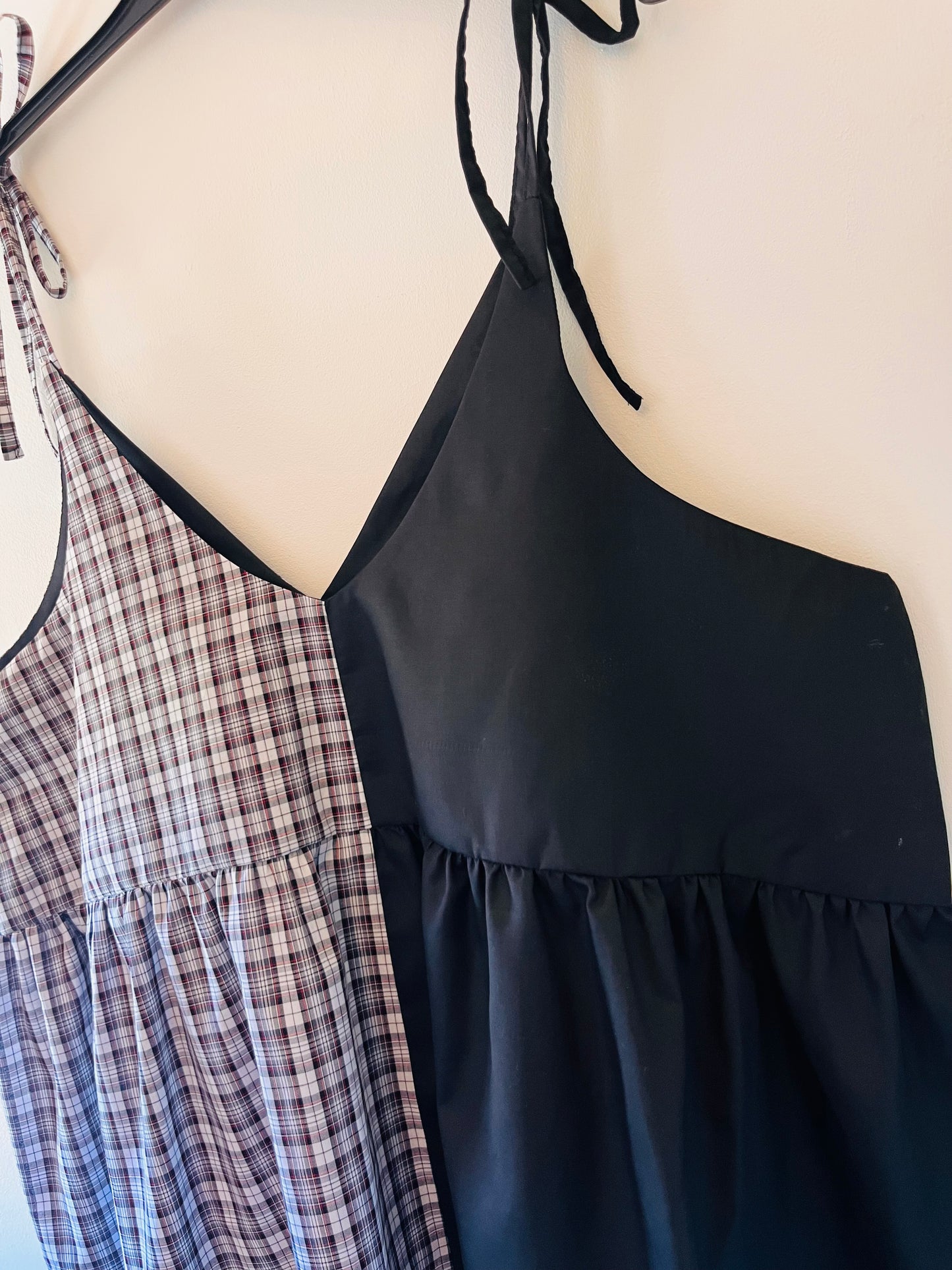 White, Black & Red Tartan Cami - Size 22