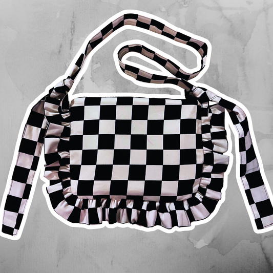 Checkmate frilled Shoulder Bag