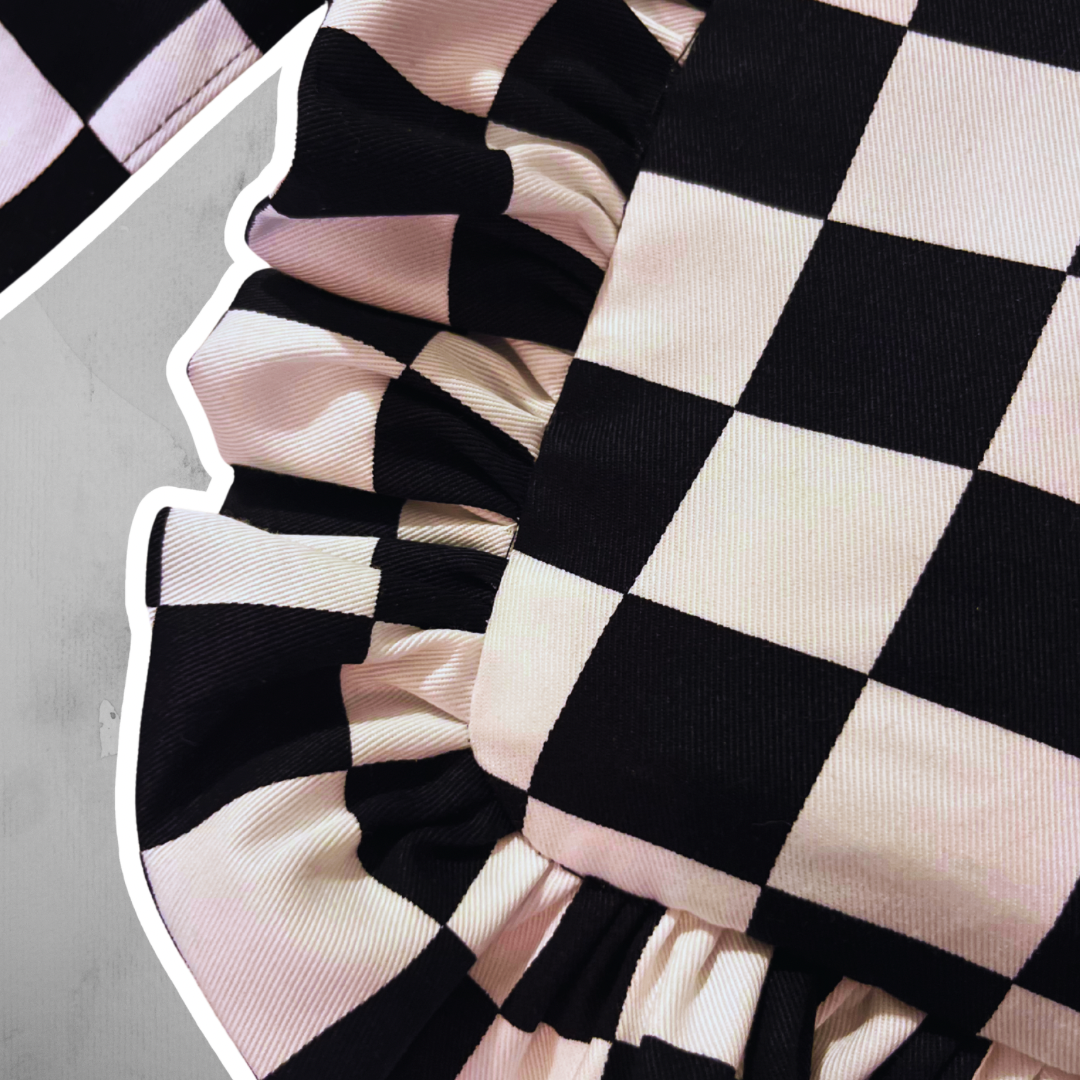 Checkmate frilled Shoulder Bag
