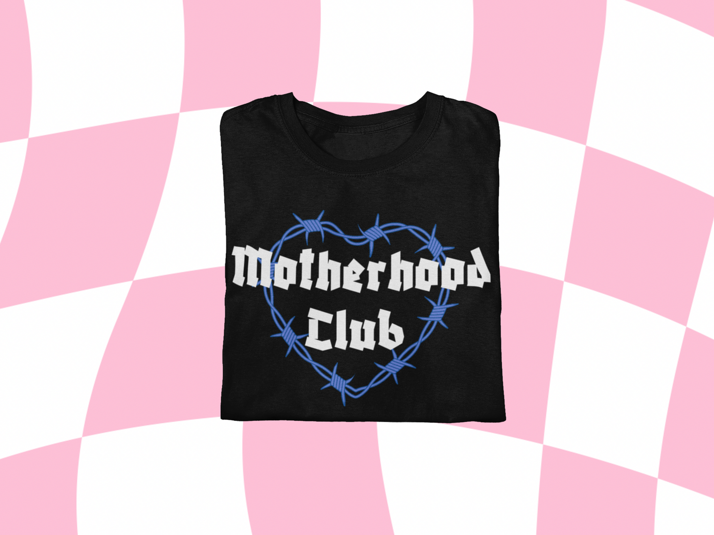 Motherhood Club Tee - Blue Heart